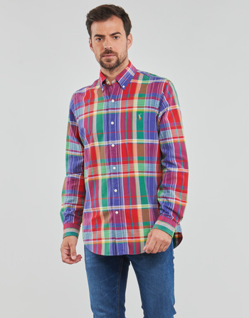 tekstylia Męskie Koszule z długim rękawem Polo Ralph Lauren CUBDPPCS-LONG SLEEVE-SPORT SHIRT Czerwony / Blue / Multi