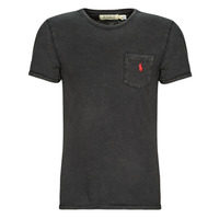 tekstylia Męskie T-shirty z krótkim rękawem Polo Ralph Lauren T-SHIRT AJUSTE AVEC POCHE EN COTON Czarny / Czarny