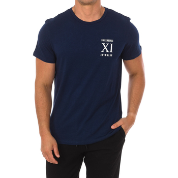 tekstylia Męskie T-shirty z krótkim rękawem Bikkembergs BKK1MTS05-NAVY Niebieski