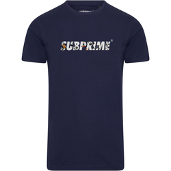 tekstylia T-shirty z krótkim rękawem Subprime Shirt Flower Navy Niebieski