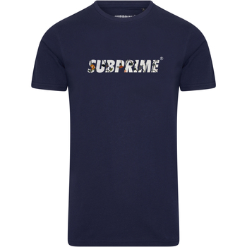 tekstylia Męskie T-shirty z krótkim rękawem Subprime Shirt Flower Navy Niebieski