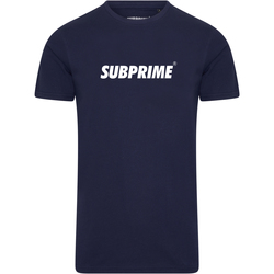 tekstylia Męskie T-shirty z krótkim rękawem Subprime Shirt Basic Navy Niebieski