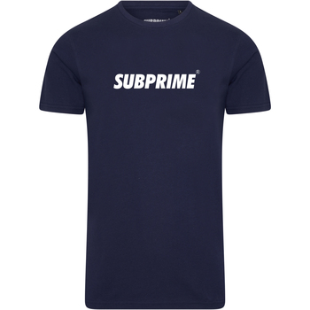 tekstylia Męskie T-shirty z krótkim rękawem Subprime Shirt Basic Navy Niebieski