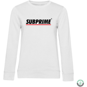 tekstylia Damskie Bluzy Subprime Sweater Stripe White Biały