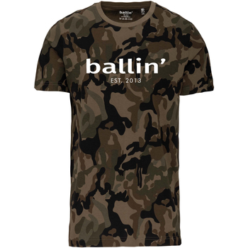 tekstylia Męskie T-shirty z krótkim rękawem Ballin Est. 2013 Army Camouflage Shirt Zielony