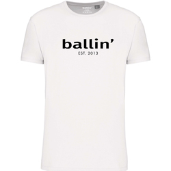tekstylia Męskie T-shirty z krótkim rękawem Ballin Est. 2013 Regular Fit Shirt Biały