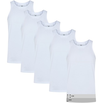 tekstylia Męskie Topy na ramiączkach / T-shirty bez rękawów Cappuccino Italia 5-Pack Onderhemd Biały