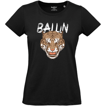 tekstylia Damskie T-shirty z krótkim rękawem Ballin Est. 2013 Tiger Shirt Czarny