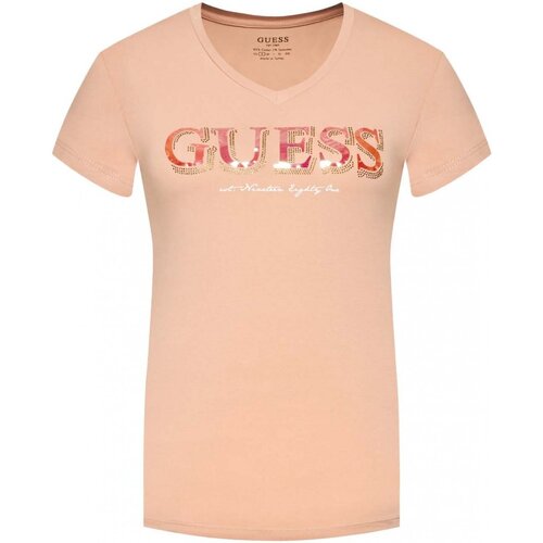 tekstylia Damskie T-shirty i Koszulki polo Guess W2GI05 J1300 Różowy