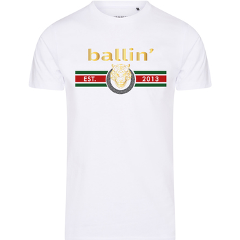 tekstylia Męskie T-shirty z krótkim rękawem Ballin Est. 2013 Tiger Lines Shirt Biały