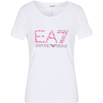 tekstylia Damskie T-shirty i Koszulki polo Ea7 Emporio Armani 3LTT25 TJDZZ Biały