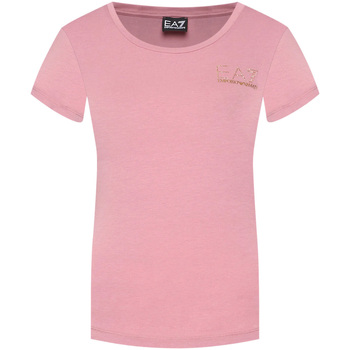tekstylia Damskie T-shirty i Koszulki polo Ea7 Emporio Armani 8NTT65 TJDQZ Różowy
