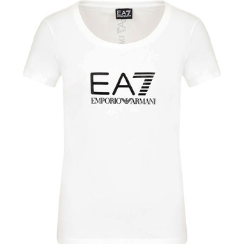 tekstylia Damskie T-shirty i Koszulki polo Ea7 Emporio Armani 8NTT63 TJ12Z Biały