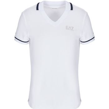 tekstylia Damskie T-shirty i Koszulki polo Ea7 Emporio Armani 3LTF01 TJ9DZ Biały