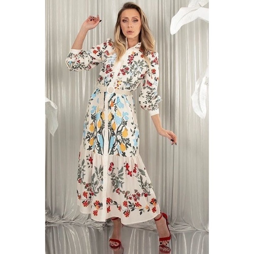 tekstylia Damskie Sukienki Msn-Collection 135657017 Beżowy