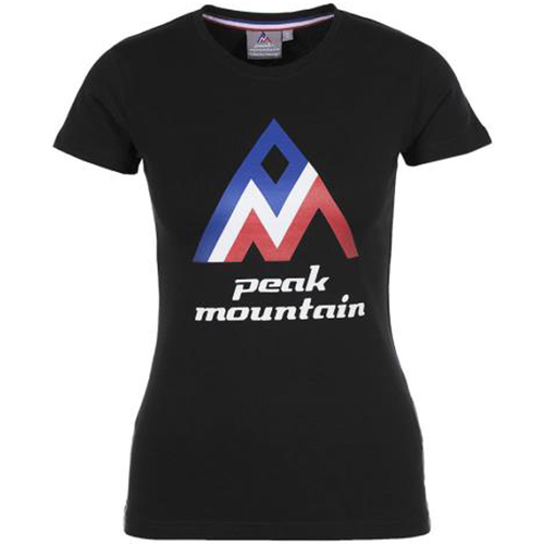tekstylia Damskie T-shirty z krótkim rękawem Peak Mountain T-shirt manches courtes femme ACIMES Czarny