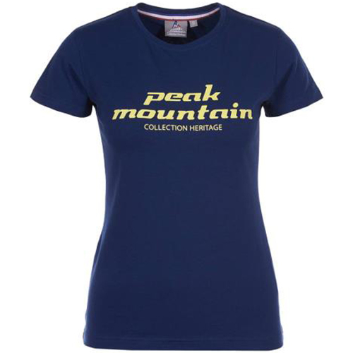 tekstylia Damskie T-shirty z krótkim rękawem Peak Mountain T-shirt manches courtes femme ACOSMO Marine