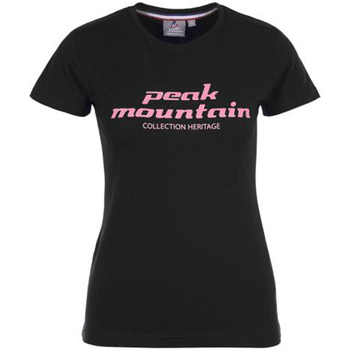 tekstylia Damskie T-shirty z krótkim rękawem Peak Mountain T-shirt manches courtes femme ACOSMO Czarny