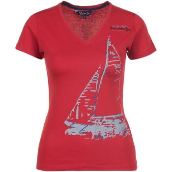 tekstylia Damskie T-shirty z krótkim rękawem Vent Du Cap T-shirt manches courtes femme ADRIO Czerwony