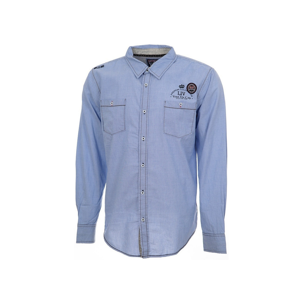 tekstylia Męskie Koszule z długim rękawem Vent Du Cap Chemise manches longues homme CLOUD Niebieski