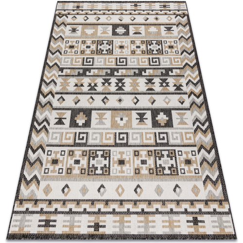 Dom Dywany Rugsx Dywan SZNURKOWY SIZAL COOPER Aztecki, Etno, Zygzak 180x270 cm Beżowy