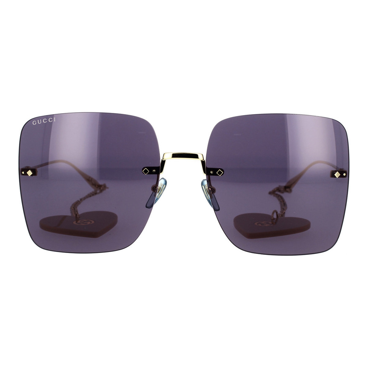 Zegarki & Biżuteria  Damskie okulary przeciwsłoneczne Gucci Occhiali da Sole  GG1147S 004 Złoty