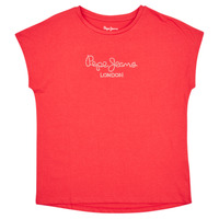 tekstylia Dziewczynka T-shirty z krótkim rękawem Pepe jeans NURIA Czerwony