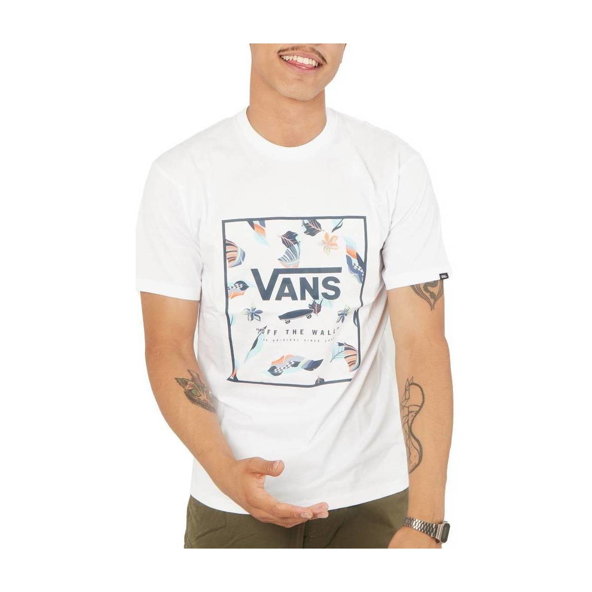 tekstylia Męskie Koszule z krótkim rękawem Vans CLASSIC PRINT BOX Biały