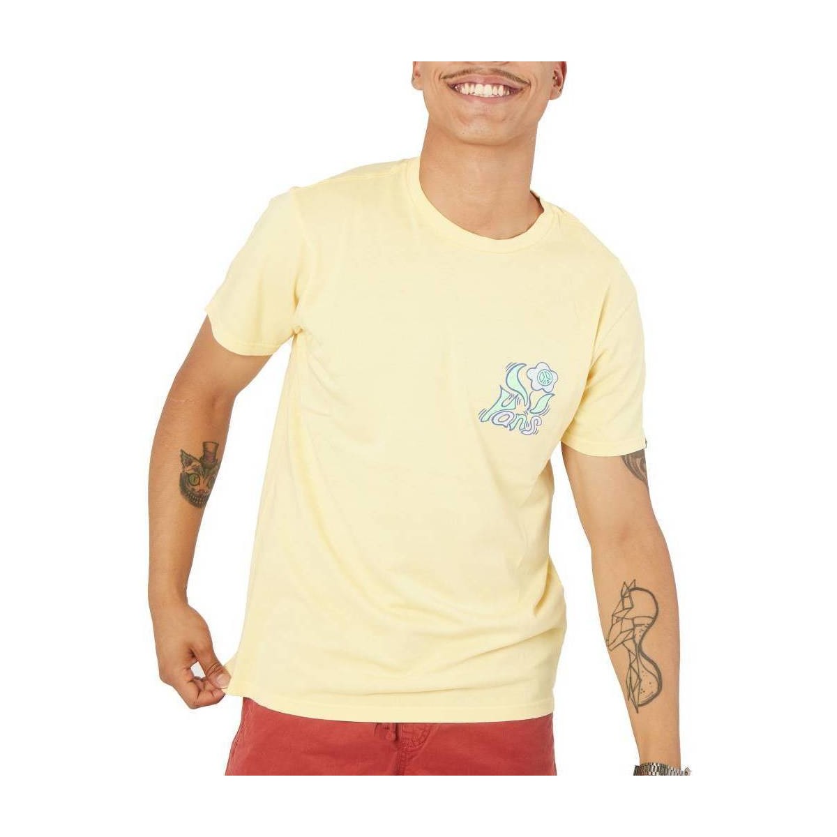 tekstylia Męskie Koszule z krótkim rękawem Vans PEACE FLOWER SS Żółty