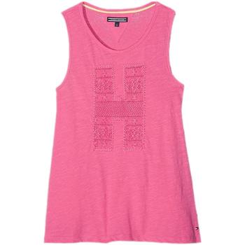 tekstylia Dziewczynka T-shirty z krótkim rękawem Tommy Hilfiger  Różowy