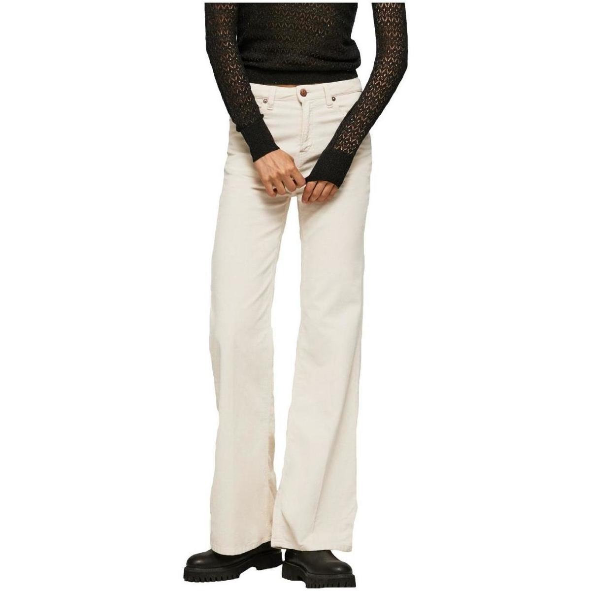 tekstylia Damskie Spodnie Pepe jeans  Beżowy