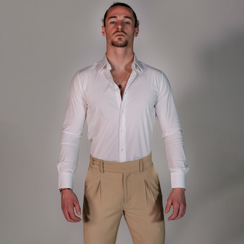tekstylia Męskie Koszule z długim rękawem THEAD. ADRIAN SHIRT Biały
