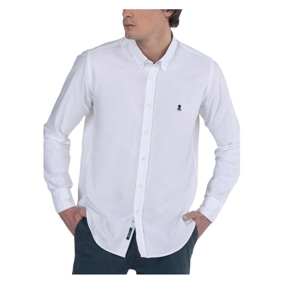 tekstylia Męskie Koszule z długim rękawem Elpulpo  Biały