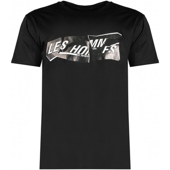 tekstylia Męskie T-shirty z krótkim rękawem Les Hommes LLT202-717P | Round Neck T-Shirt Czarny