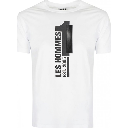 tekstylia Męskie T-shirty z krótkim rękawem Les Hommes LLT205 721P | Round Neck T-Shirt Biały