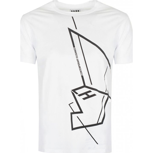 tekstylia Męskie T-shirty z krótkim rękawem Les Hommes LKT219-700P | Round Neck T-Shirt Biały