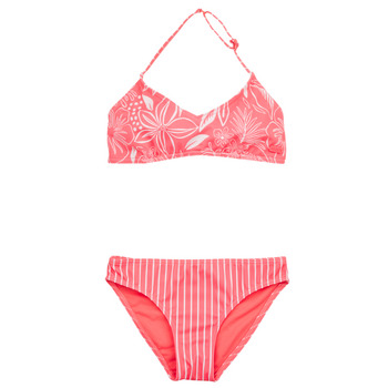 tekstylia Dziewczynka Kostium kąpielowy dwuczęściowy Roxy VACAY FOR LIFE TRI BRA SET Różowy / Biały