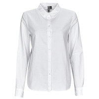tekstylia Damskie Koszule Pieces PCIRENA LS OXFORD SHIRT Biały