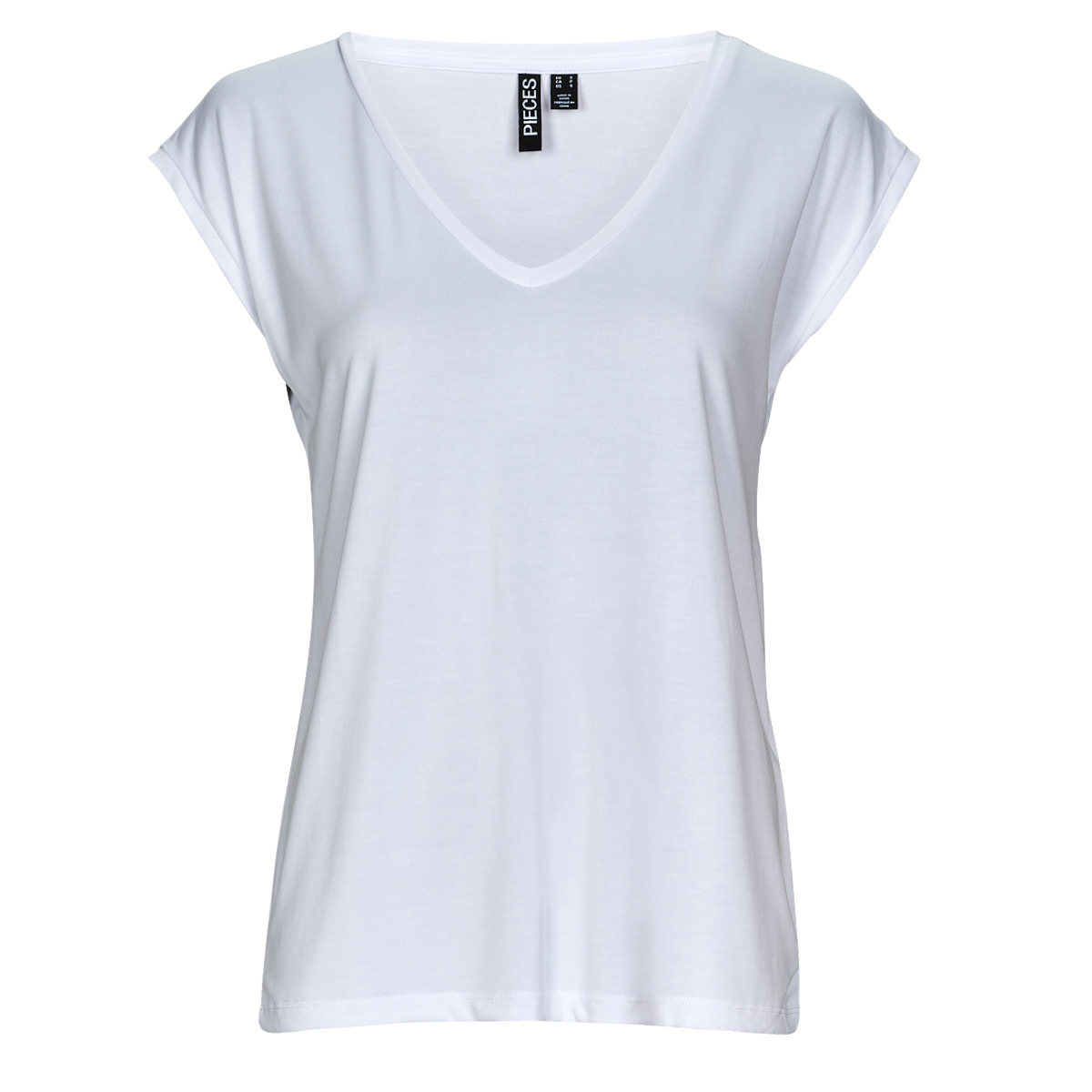 tekstylia Damskie T-shirty z krótkim rękawem Pieces PCKAMALA TEE Biały