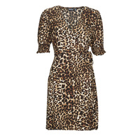 tekstylia Damskie Sukienki długie Pieces PCTALA 2/4 WRAP  DRESS Leopard