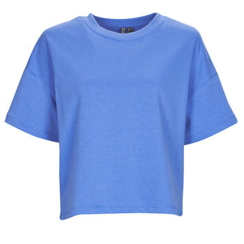 tekstylia Damskie T-shirty z krótkim rękawem Pieces PCCHILLI SUMMER 2/4 LOOSE SWEAT Niebieski