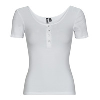 tekstylia Damskie T-shirty z krótkim rękawem Pieces PCKITTE SS TOP Biały