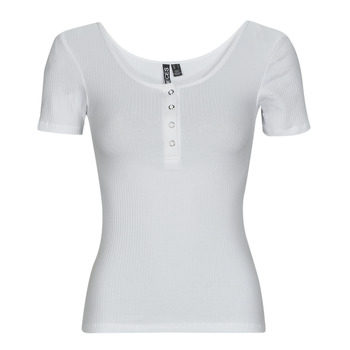 tekstylia Damskie T-shirty z krótkim rękawem Pieces PCKITTE SS TOP Biały
