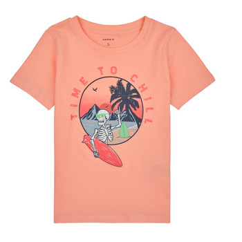 tekstylia Chłopiec T-shirty z krótkim rękawem Name it NKMFICOLAJ SS TOP BOX Pomarańczowy