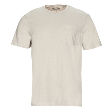 tekstylia Męskie T-shirty z krótkim rękawem Only & Sons  ONSROY REG SS SLUB POCKET TEE Biały