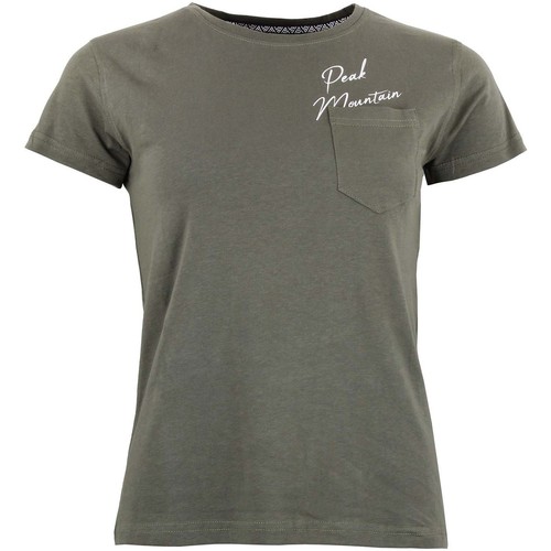 tekstylia Damskie T-shirty z krótkim rękawem Peak Mountain T-shirt manches courtes femme AJOJO Zielony