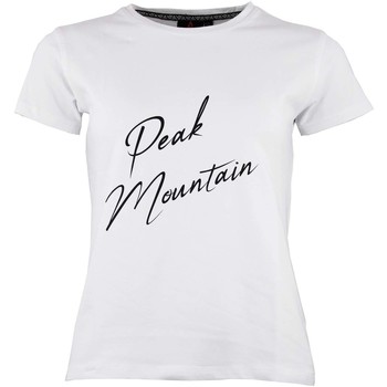 tekstylia Damskie T-shirty z krótkim rękawem Peak Mountain T-shirt manches courtes femme ATRESOR Biały