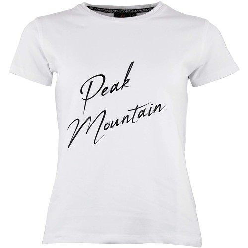 tekstylia Damskie T-shirty z krótkim rękawem Peak Mountain T-shirt manches courtes femme ATRESOR Biały