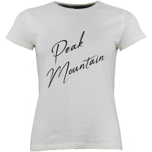 tekstylia Damskie T-shirty z krótkim rękawem Peak Mountain T-shirt manches courtes femme ATRESOR Beżowy