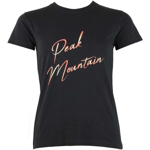 tekstylia Damskie T-shirty z krótkim rękawem Peak Mountain T-shirt manches courtes femme ATRESOR Czarny